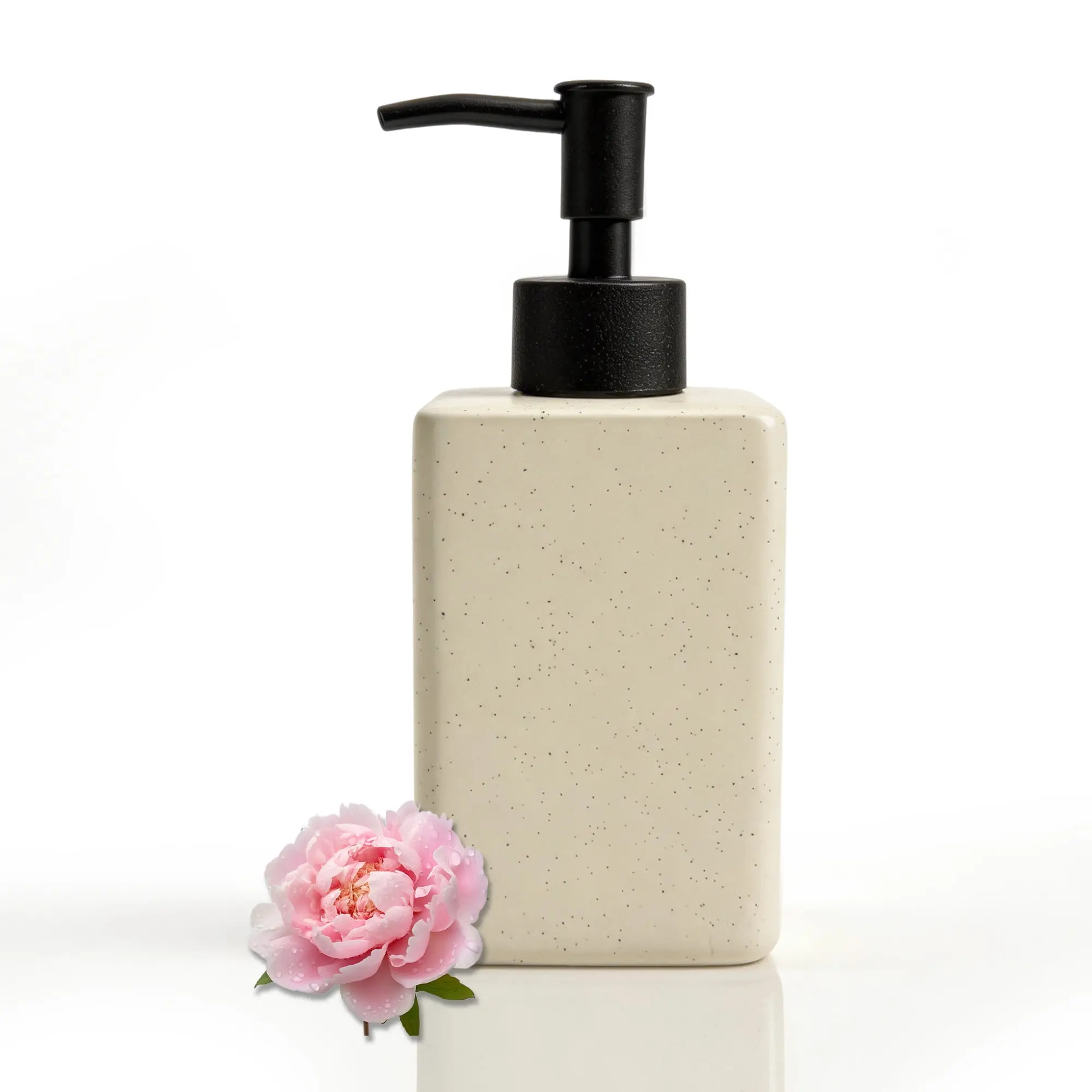 Ceramic Hand Soap Dispenser - 12 oz/350ml Refillable Dispenser with Stainless Steel Pump for Bathroom, Kitchen Use (Home & Bathroom Supplies)