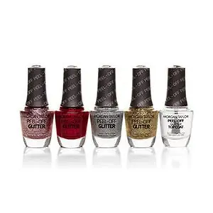 Morgan Taylor Peel-Off Glitter Nail Polish – 2-in-1 Base & Glitter Coat with Effortless Peel-Off Removal, Long-Lasting Sparkle, No Acetone or Polish Remover Needed, 15mL.