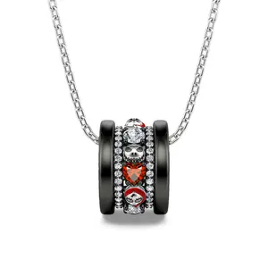 Jeulia "Skull Couple" Heart Cut Sterling Silver Necklace s925 sterling silver