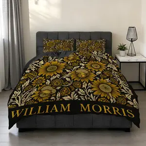 2/3Pcswilliam Morris Chrysanthemum Pattern Pattern Duvet Cover Set(1*Duvet Cover+1/2*Pillowcase,No Filling),High-Definition Digital Printing,100% Polyester Fiber,Perfect Gift For Family And Friends During Festivals,Suitable For All Year Round!