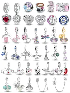 Heart & Flower & Insect & Butterfly Design Charms, Charm Chains, Fashionable Jewelry Accessories for Women & Girls, Trendy All-match & Exquisite Jewelry for Birthday Gift