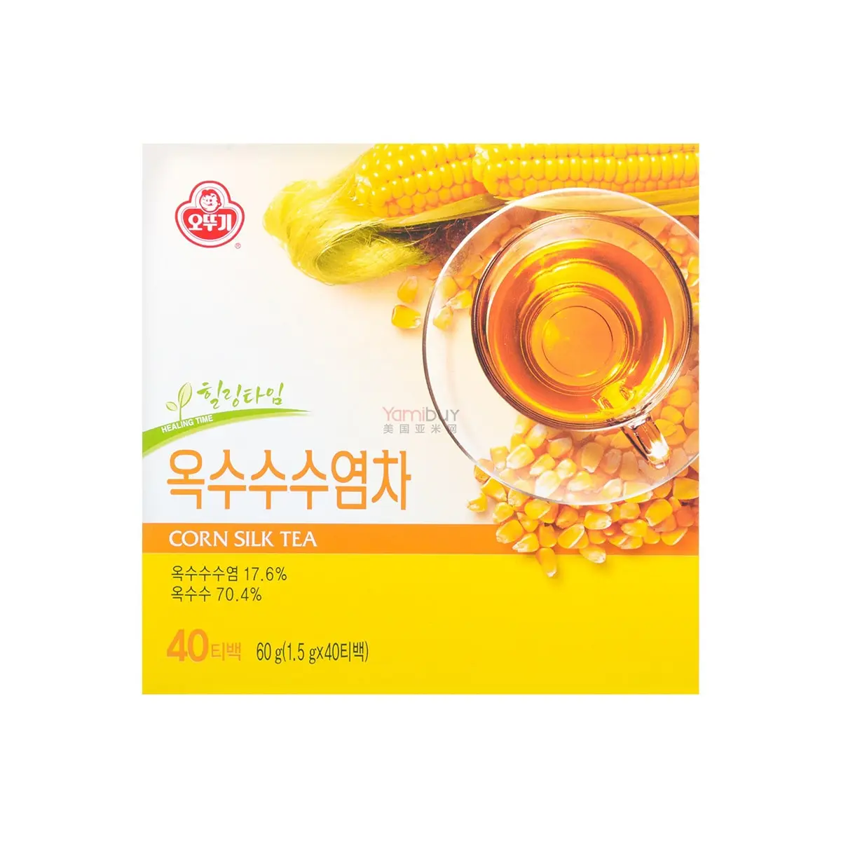 Ottogi Korean Corn Silk Tea Bags - 40 Count (1.5g Each) - Refreshing & Healthy Herbal Infusion