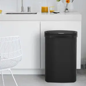 13gal Plastic Trash Cans for Kitchen - Automatic Motion-Lift, Touch-Free Bin with Odor Control for Home Use