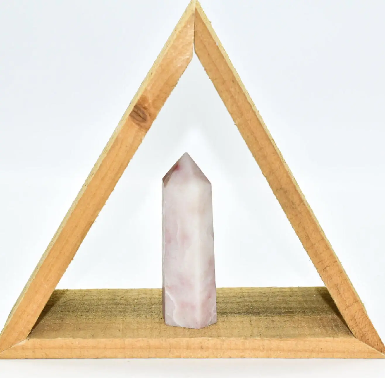Pink Opal Crystal Point for Heart Chakra Healing and Emotional Balance during Meditation