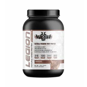 Legion Natural Whey Protein Chocolate 24g Protein Stevia Sweetened Cold-Processed Non-GMO Whey with Digestive Enzymes for Absorption
