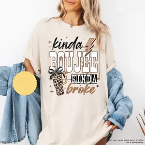 Coquette Choco Leopard Kinda Boujee Kinda Broke Shirt, Coquette Bow Snarky, Motivation Sublimation, Antisocial Shirt