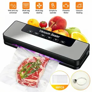 【FathersDayGift】Vacuum Sealer Kit 65kPa, Includes 50 Vacuum Sealing Bags,  6-in-1 Sealer, Features Dual Dry/wet Modes Suitable for Storage And Sous Vide Cooking, Automatic Sealing Machine, Extends Food Freshness By 5 Times
