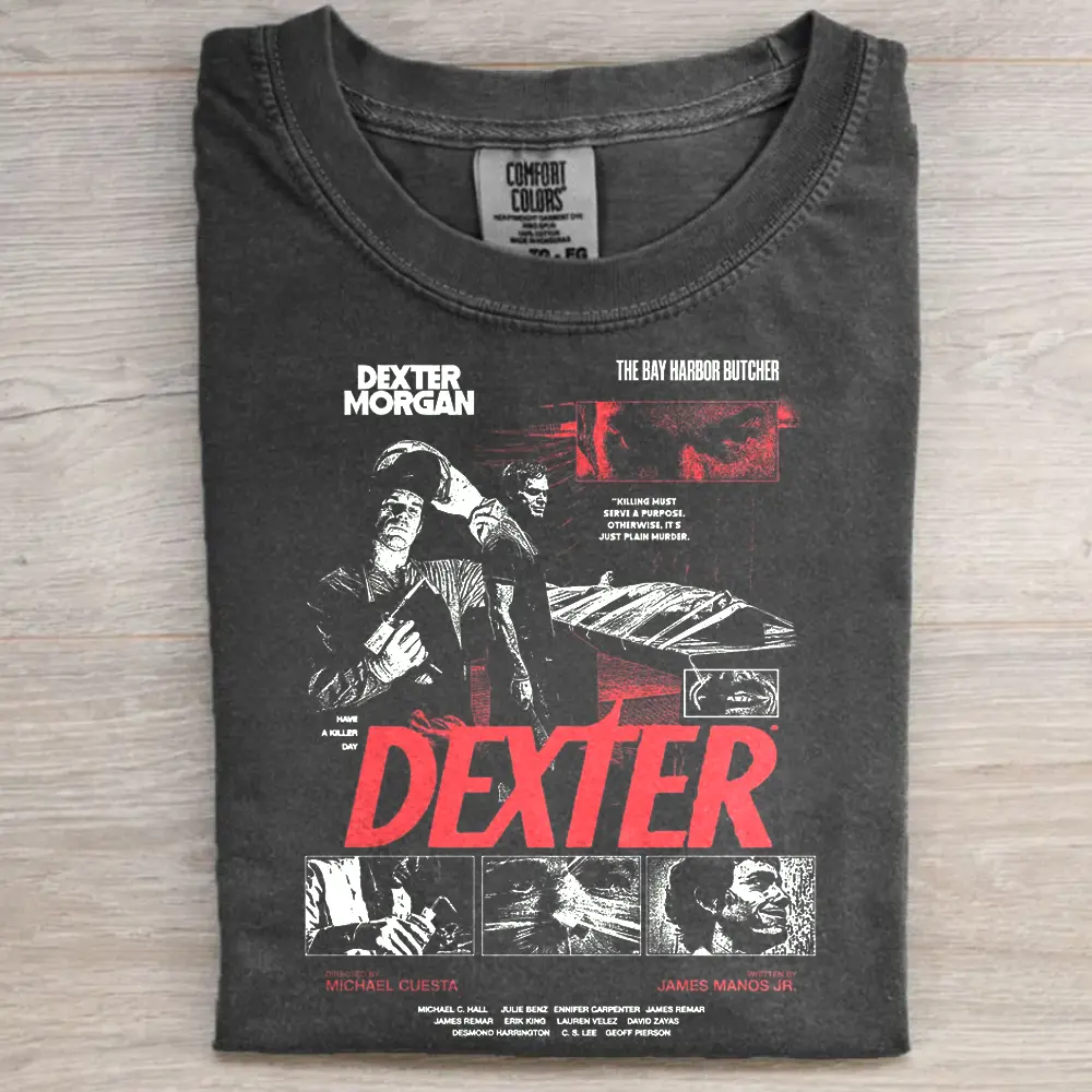 Comfort Colors Dexter Morgan The Bay Harbor Butcher Shirt, Dexter TV Show Shirt, Vintage Crime Drama Shirt, Dexter Fans T-shirt, Dark Humor T-shirt