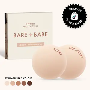 Bare Babe Adhesive & Non-Adhesive Nipple Cover Set | Reusable Silicone Covers with Seamless Matte Finish | TikTok Exclusive