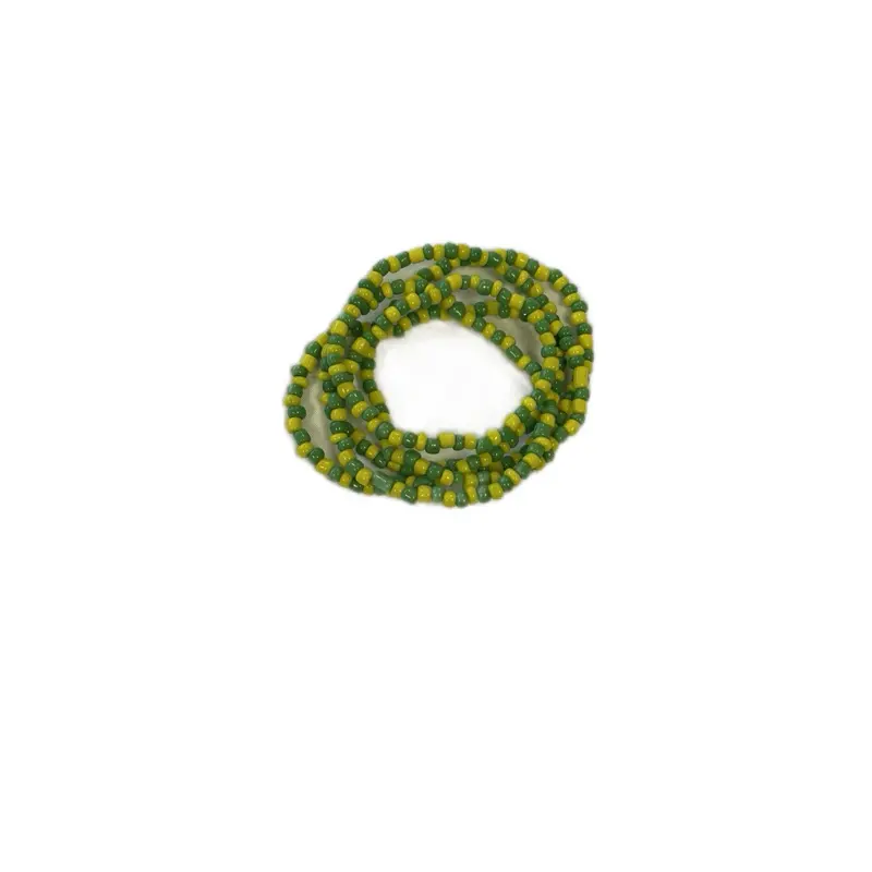 Orula Orisha Beaded Necklace - Green and Yellow Beads, Handcrafted, Perfect for Everyday Wear