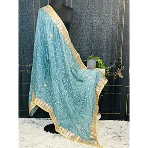 Bandhani gota patti dupatta
