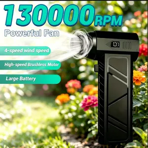 130K RPM Cordless Turbo Jet Fan, 4-Gear Adjustable High Power Air Blower, Type-C Fast Charge Portable Electric Blower, Multi-Purpose for Car Snow Blowing Dust Removal Yard Home Cleaning