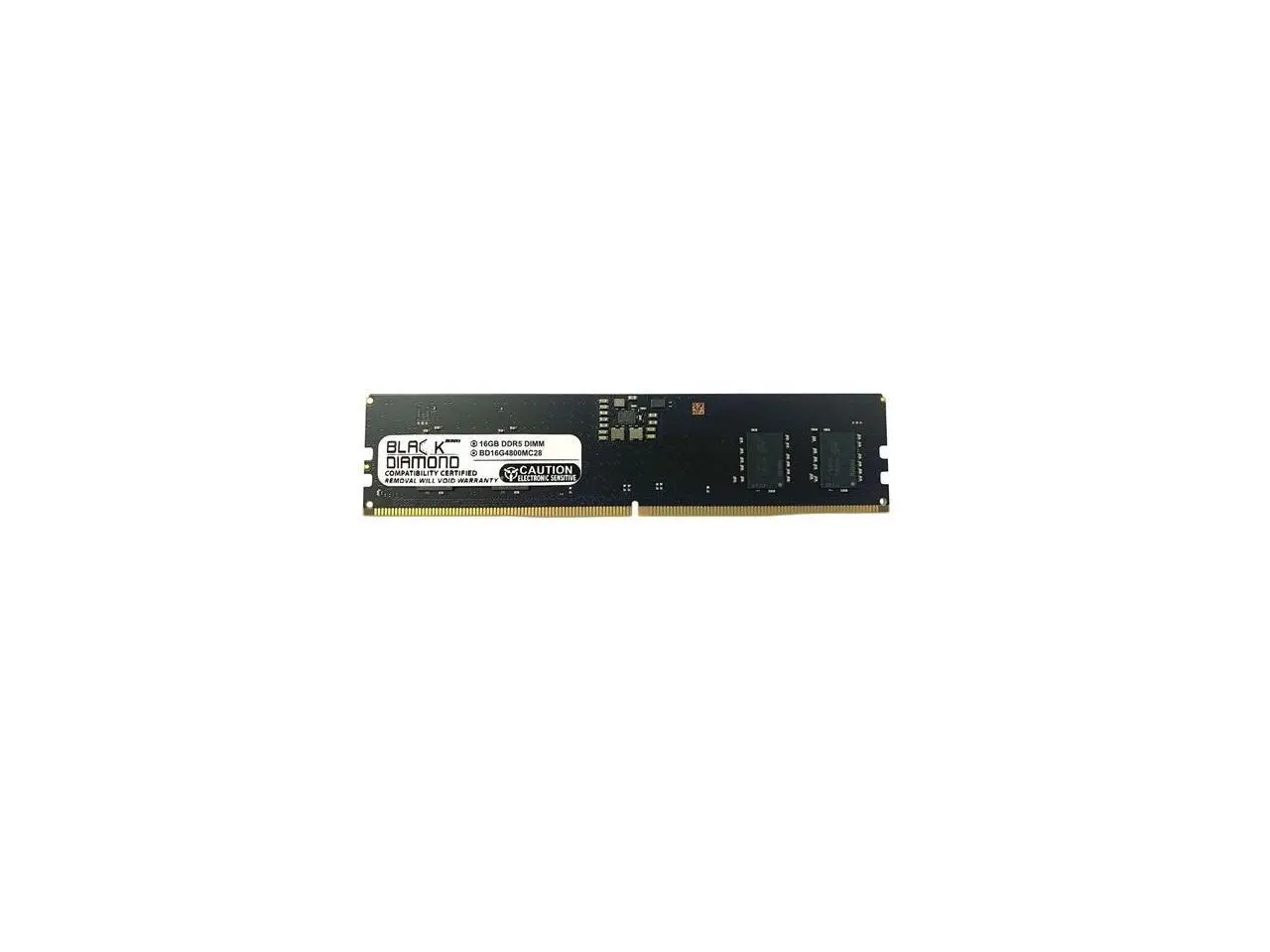 Black Diamond 16GB DDR5-4800MHz - PC5-38400 Non-ECC - Unbuffered CL40 - 288-Pin UDIMM - 1.1V Single Rank Memory Module  BD16G4800MC28
