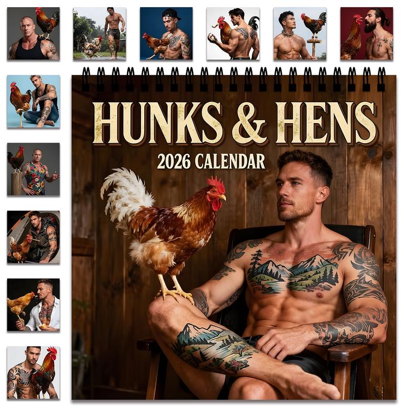 2026 Farm Theme Wall Calendar, 12 Months Colorful Illustrations, 7.9in X 7.9in Perfect Size, Cute Fun Art Decor Gift, Ideal for Home Office Enthusiasts, Wall Planner