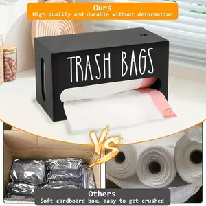 Wooden Trash Bag Storage Box, 1 Count Trash Bag Holder, Durable Garbage Bag Organizer, Modern Home Organizer for Kitchen Bathroom, Kitchen Organizers Storage