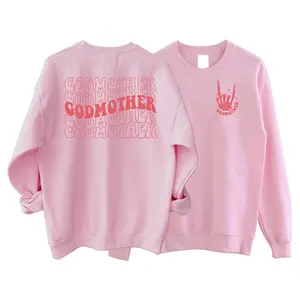Godmother Sweatshirt, Pink Retro Godmother Gift Hoodie,Mother's Day Gift, Gift For Mom, Mama Sweatshirt,Godmother Gift from Goddaughter