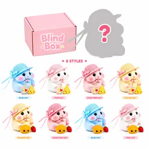 Letssquishy Handmade Hamster Blind Box Squishy Toy, Kawaii Taba Squishy Fidget Hamster with Dumpling & Strawberry Accessories, Soft Silicone Mochi Sensory Toy, Cute Stress Relief Gift for Kids & Adults,Tabasquishy