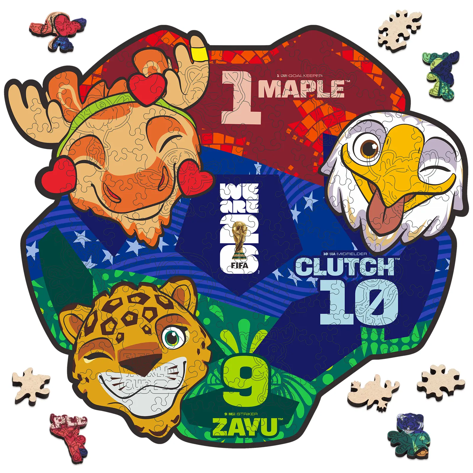 FIFA World Cup 2026 Trio of Mascots Jigsaw Puzzle, Officially Licensed, 150 Laser-Cut Pieces, 5MM Thick, Soccer Fan Gift, Collectibles, Modern Home Decor, Authentic