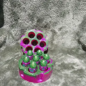 Epoxy Resin D&D Bullet Dice with Revolver Cylinder Cary Case - Unique Design & Colorful Dice Set