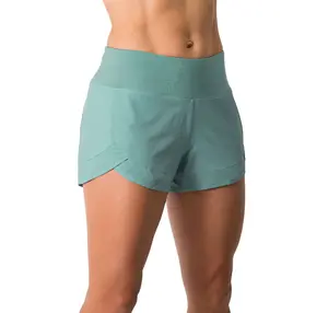 Women's Athletic Running WOD Volleyball Shorts Workout Mesh Liner Zip Pocket