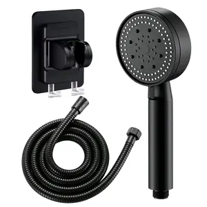 5 Modes Abs Shower Head Set, Massage Water Saving, One-Button Stop, Wall Mounted, Easy Installation, Bathroom Kit with Hose, Wall Mounted Showerhead, Showerhead Combo
