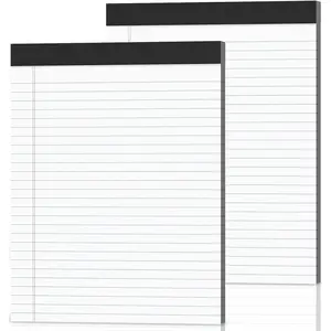 2-Pack Legal Pads 8.5"x11" Wide Ruled Note Pads - 100 Sheets (50/Pad) with Micro-Perforated Notepad & Chipboard Backing To-Do Lists Thick Lined Writing Paper Notebook for School & Office Supplies