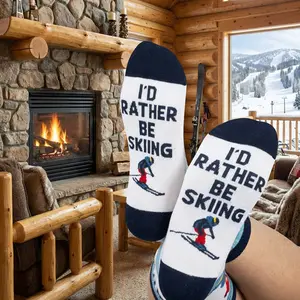 Unisex Funny Ski Socks for Skiers and Snowboarders - Novelty Gift Great for Birthdays or Holidays - Warm Comfortable Thermal Winter Socks Perfect for Snowboarding, Skiing, and Cold Weather Activities with Cute Designs and Durable Fabric