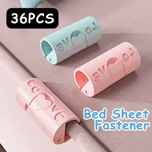 36 Counts Bed Sheet Clips with Two-Speed Adjustment – Secure Hold Against Slipping Falling Out – Random Color Assortment