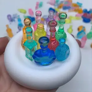 10pcs Vintage Mini Resin Wine Bottles — Available in random multiple sizes and colors, with realistic and detailed designs. Suitable for DIY crafts, fairy garden decor, dollhouse decoration, party and home collectible small ornaments Decor Figurine