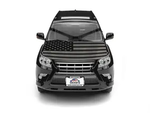 Blackout American Flag Hood Cover – 63"x47" Stretchable Fabric with Secure Fit & Weather-Resistant Print