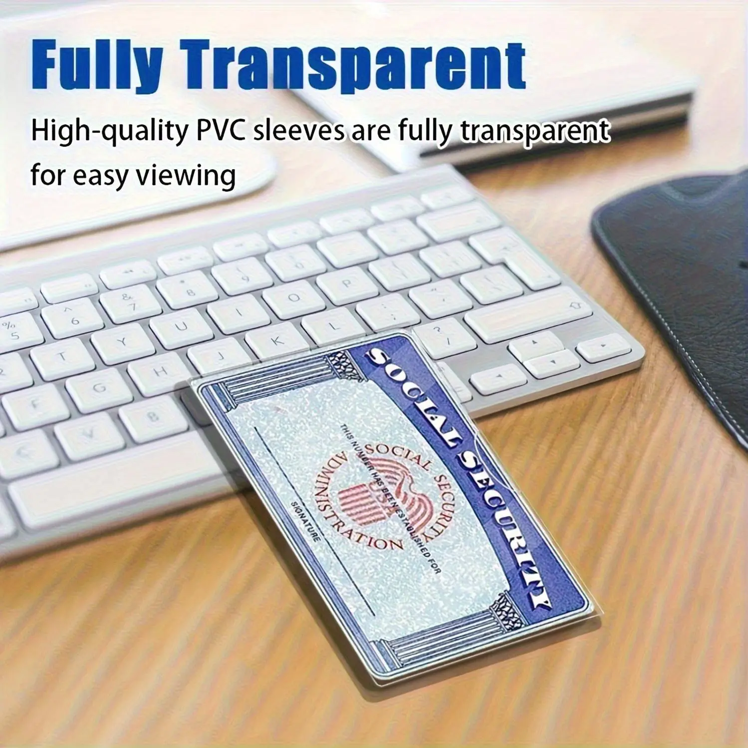 Durable PVC High Quality Card Protective Covers - Transparent Social Security Number, Insurance, Credit Card Clip for Storage, Soft And Flexible Design, with Seat Belt
