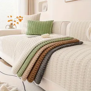 1pc Waffle Weave Sofa Cover Blanket, Soft Plush Couch Protector with Multiple Neutral Colors, Machine Washable for Living Room Deco, Sofa Couch Covers
