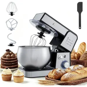 Stainless Steel Stand Mixer, 6-Speed Tilt- Mixer with 400W  , 5.3QT Large Capacity Bowl, Electric Kitchen Mixer with Dough Hook, Beater, Whisk for Baking & Dough Making