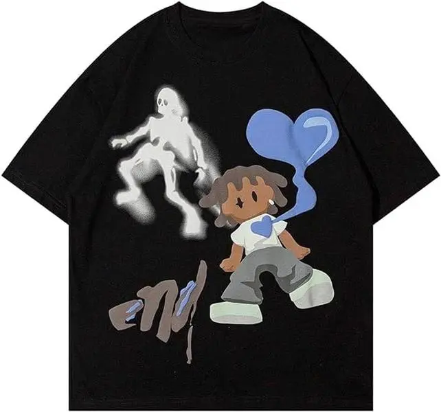 Vamtac Oversized Graphic Tees Mens Vintage T Shirts Half Sleeve Boxy Baggy Loose Streetwear Shirts Women, gift for her, gift for women, beauty shirt, women T shirt.