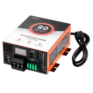 Fathersdaygift VEVOR RV Power Converter, 80 Amp, 110V AC to 12V DC RV Converter Battery Charger, Multi Stage Smart Charging, 13V to 16.5V Operating Range, Compatible with Lithium Lead Acid Battery, for Camperdealsforyoudays