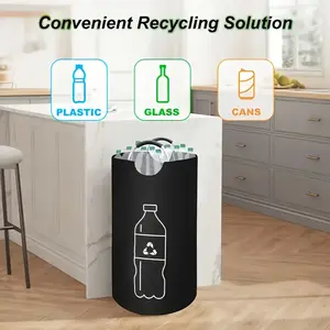 Home Super Large Capacity Foldable Recycling Bin, Home Trash Can, Cylinder Open Top Design, Multi-Purpose Storage Basket, Space-Saving Organizer