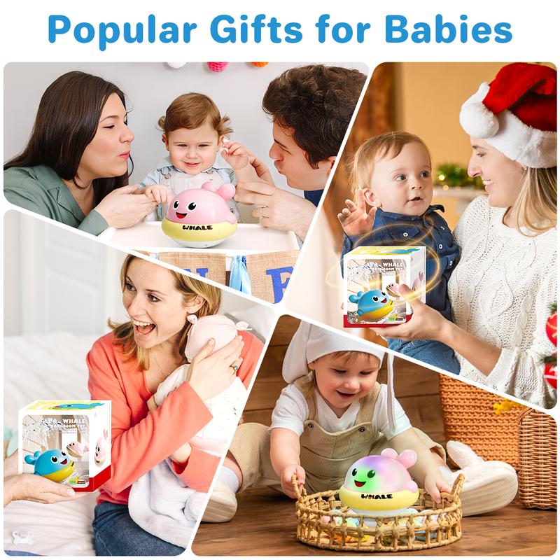 Bath Toys for Kids Age 1-3, Light Up Baby Bath Toys for 1 2 3 Year Old Girl, Pool Water Toys for Toddlers Whale Bathtub Toys for 1 2 3 Year Old Boys & Girls Birthday Gifts (Pink)