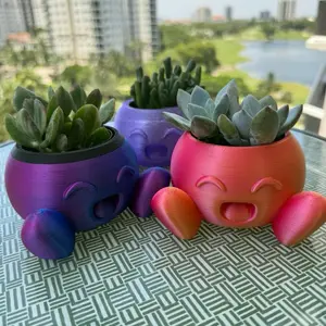 Cute Oddish Planter - Colorful 3D Printed Monster Inspired Planter for Succulents Available in Multiple Colors