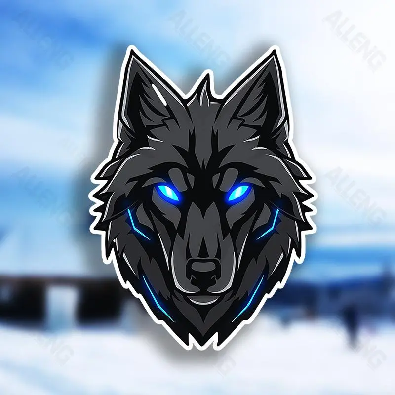 Wolf Pattern Car Sticker, Waterproof Self Adhesive Decor Paper, Decor Sticker for Gift Greeting Card Water Bottle Laptop Phone