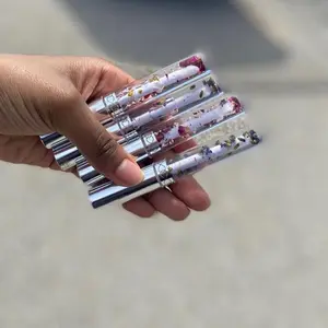 Luxe Lips Clear Gloss Collection - Rose, Lavender and Glitter Flavored Vegan Gloss with Cooling - Makeup, Cosmetic