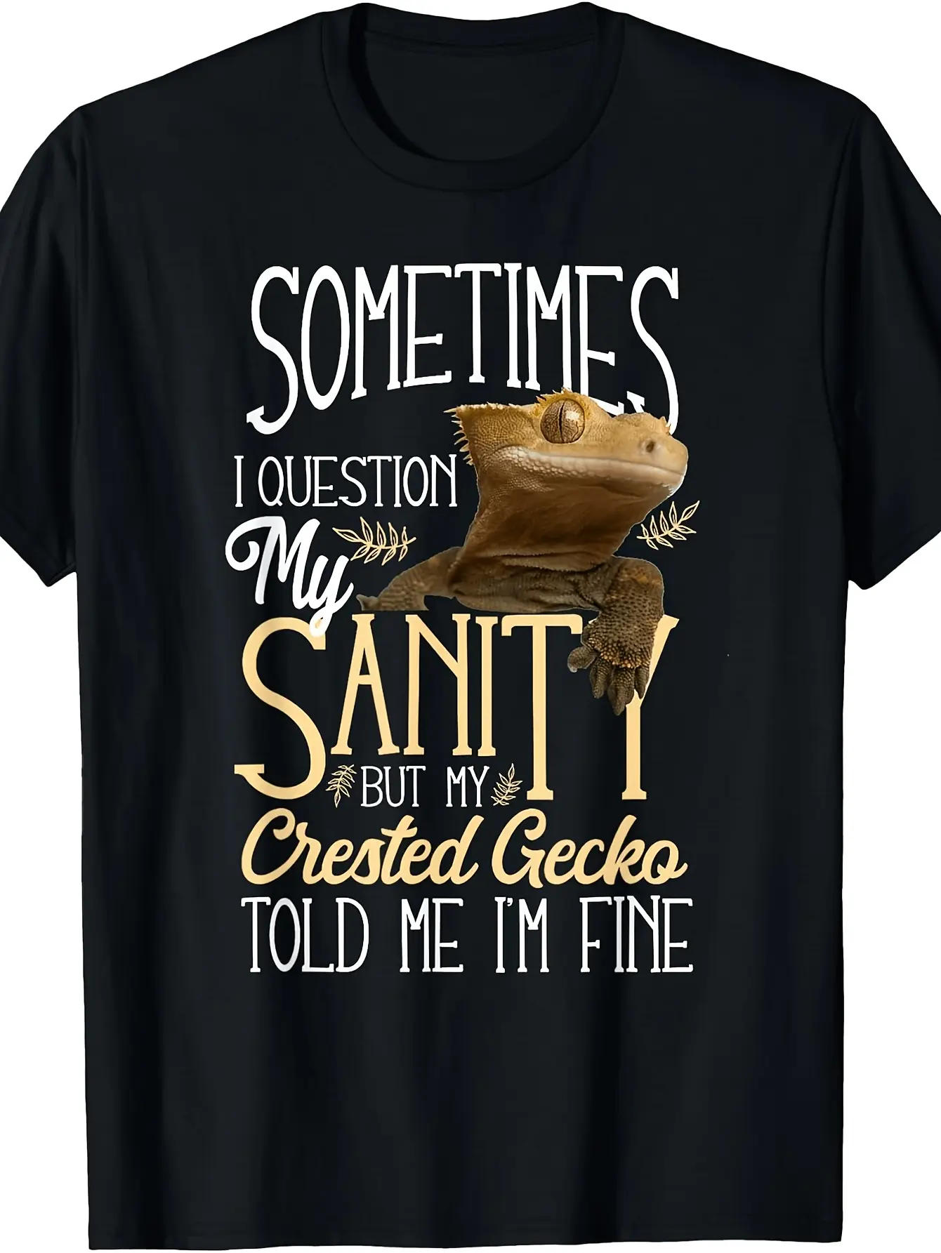 Crested Gecko T-Shirt - Retro Reptile Lover with _ unisex soft cotton short sleeve t shirt, vintage graphic casual tee for men women teens, perfect birthday holiday gift for camping travel gym daily street  wear