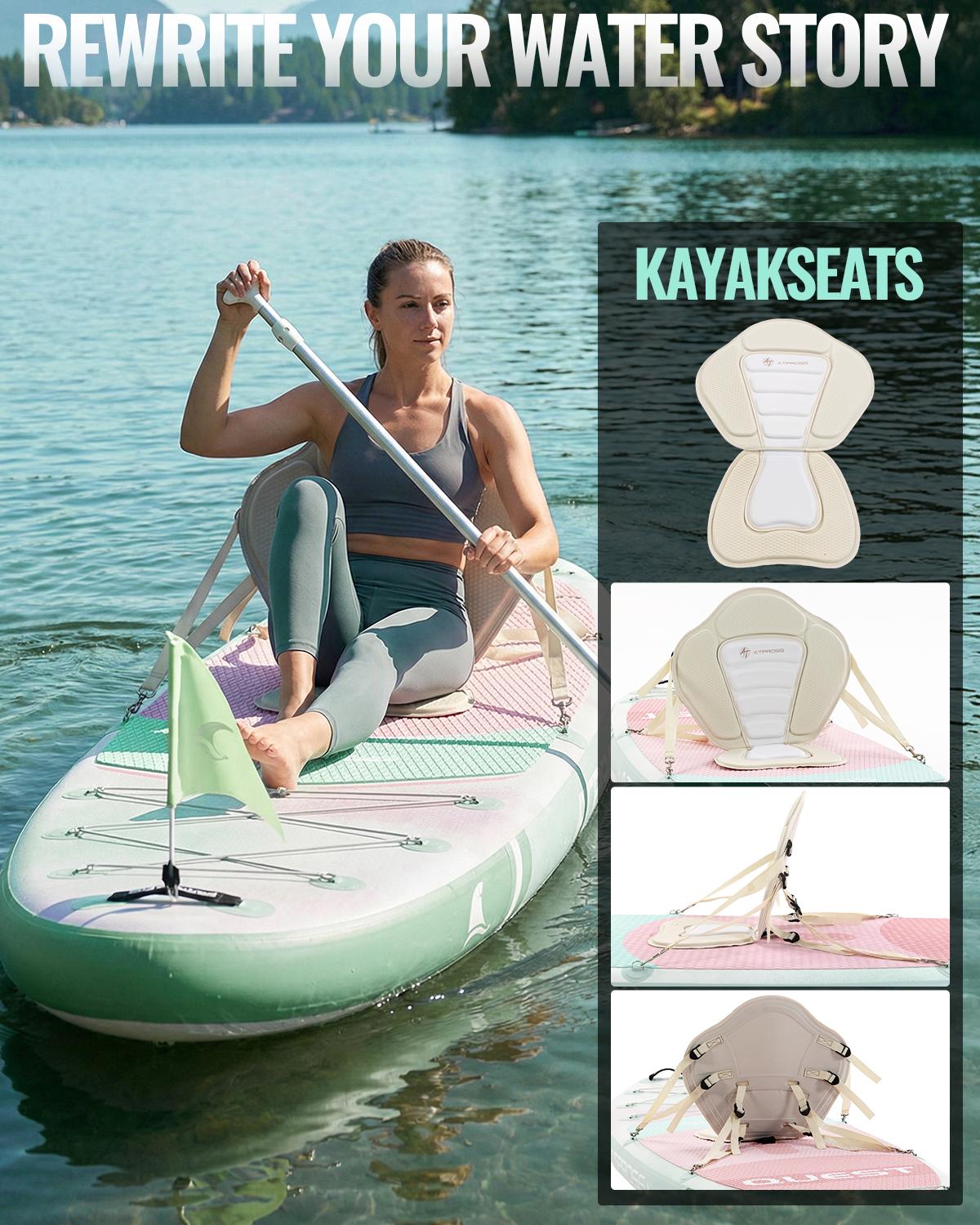 [Summervibes] 10'6''x33'' Inflatable Stand Up Paddle Board, 400lbs Extra Wide SUP with Kayak Seat, Anti-Slip EVA Deck, Premium Accessories Kit for Yoga, Fishing, Outdoor Water Sports