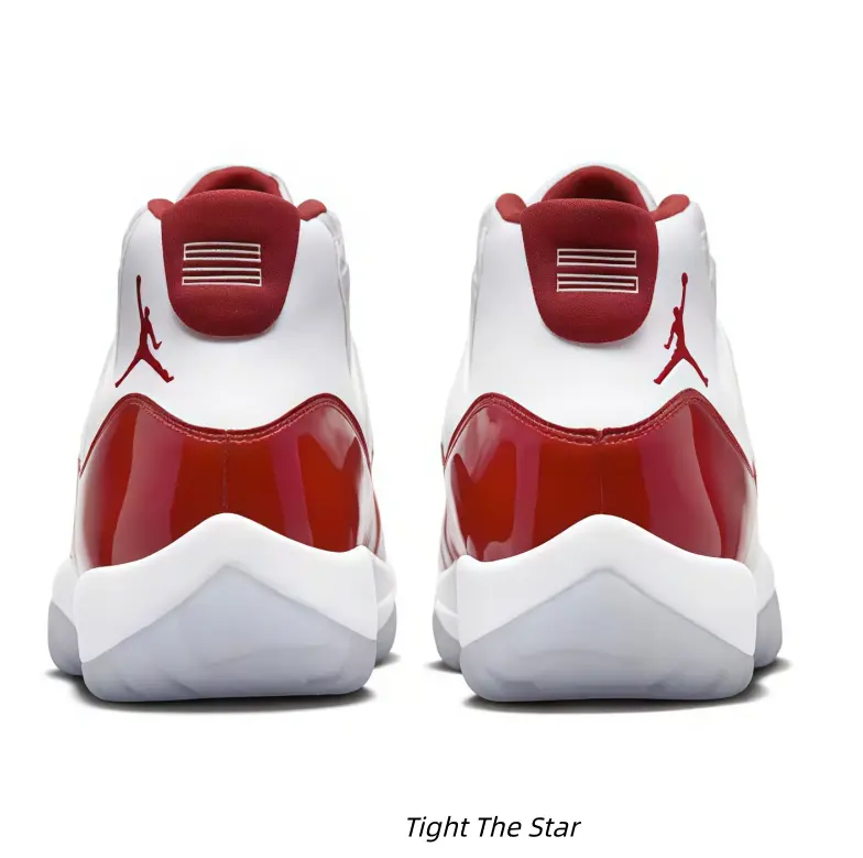 Soft White Upper Glossy Deep Red Patent Lower High Cut Retro Sneakers Cushioned Translucent White Midsole Non-slip Outsole Fashion Basketball Footwear for Daily Street Activities