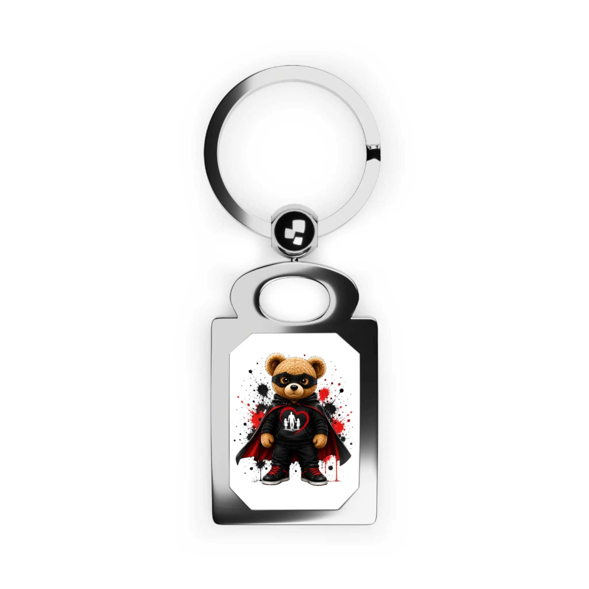 Unisex Rectangular Dad Heart Motif Keyring - Personalized Dad Gift with Glossy Finish for Father’s Day