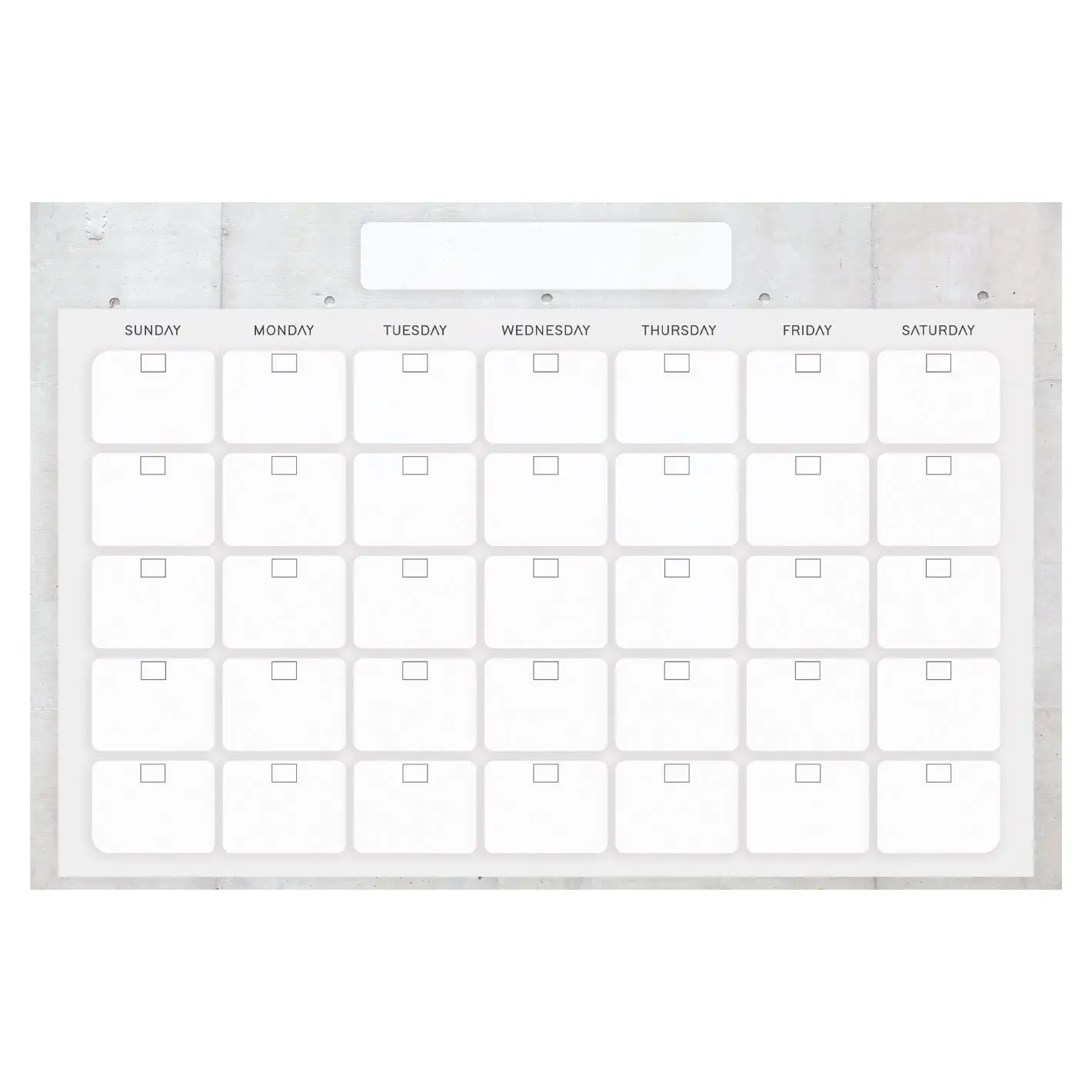 Calendars: Minimal One Month Calendar Dry Erase - Removable Adhesive Decal