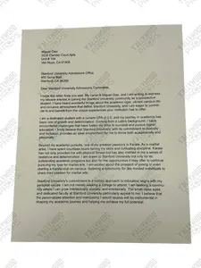 Miguel's Stanford Admission Letter S6E2 Cobra Kai