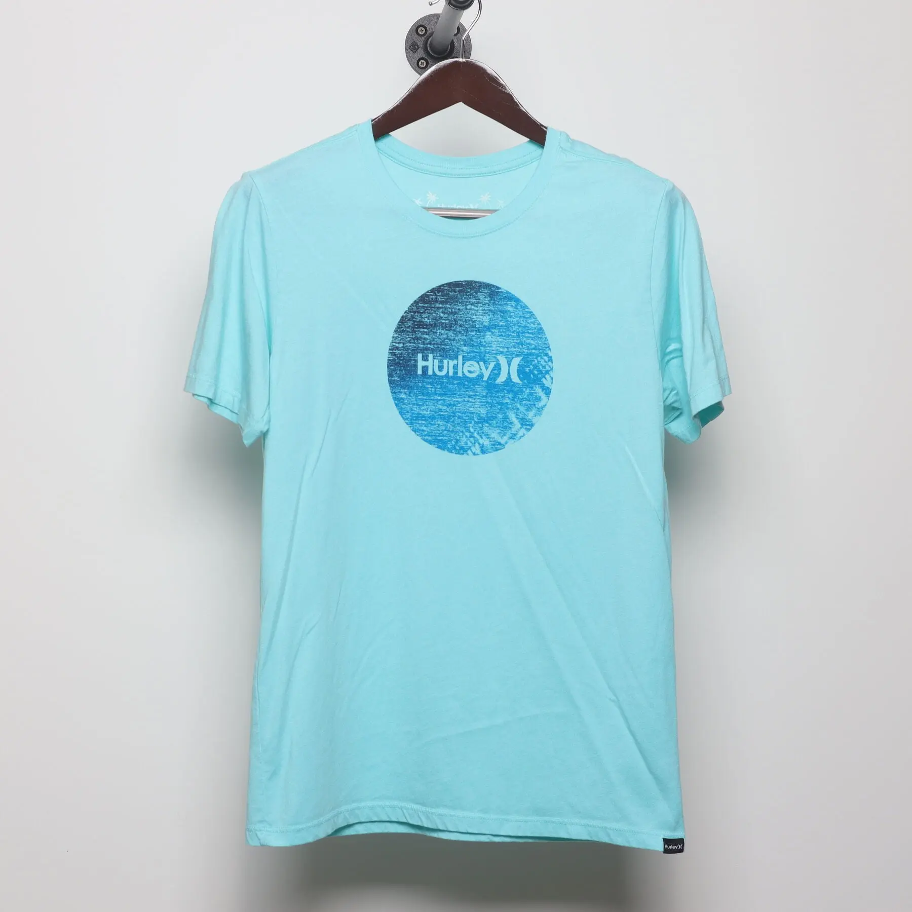 Vintage Hurley Surf Logo Graphic T-Shirt Aqua Blue