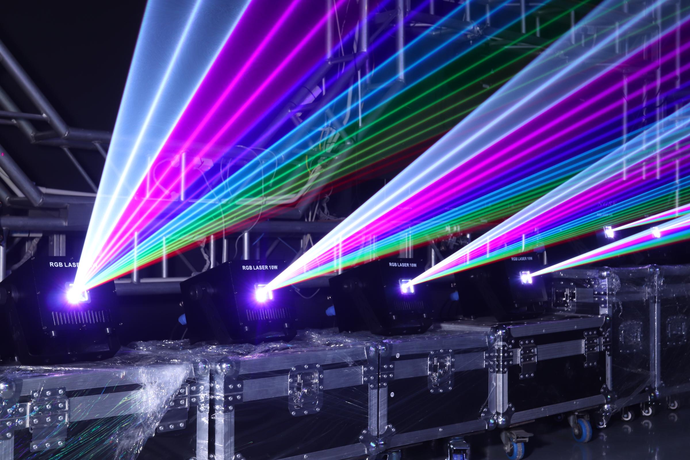 10W RGB Full Color Animation Laser Projector Interlock, DMX512 & ILDA with Multiple Control Modes, Professional Stage Laser Light for Concerts, Clubs, Weddings & Parties