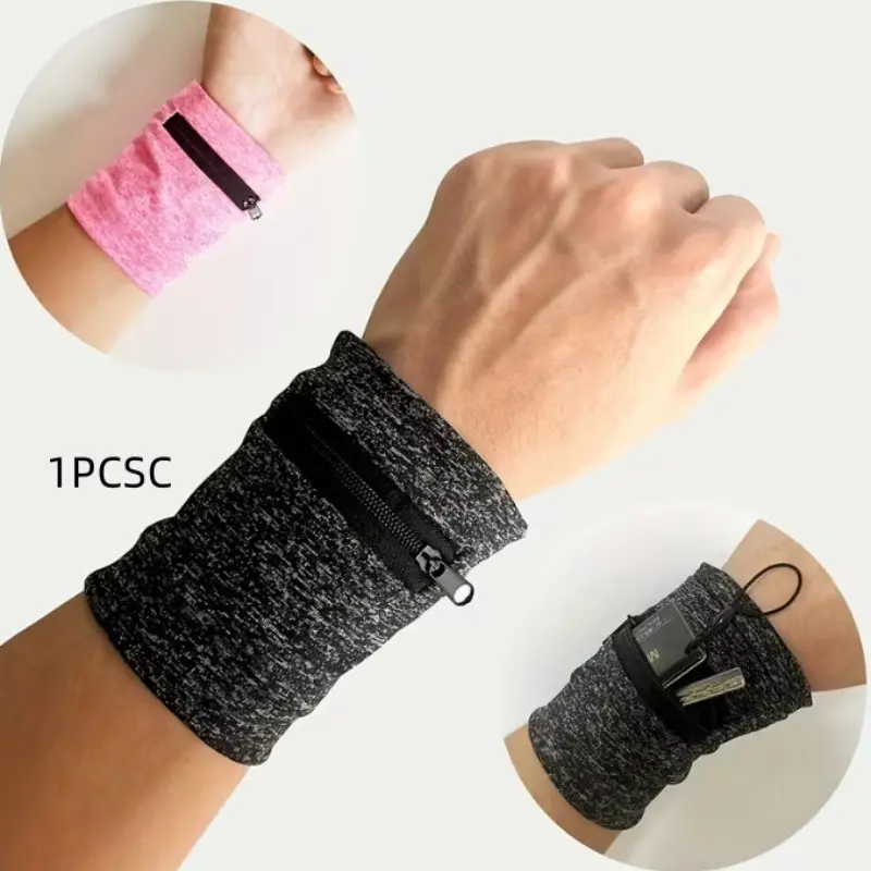 Hands-Free Wrist Wallet with Zipper Closure, Compatible with Smartphones, Secure Cash/card Storage, /, Unisex, Ideal for Gym, Travel, Cycling, Wrist Accessory