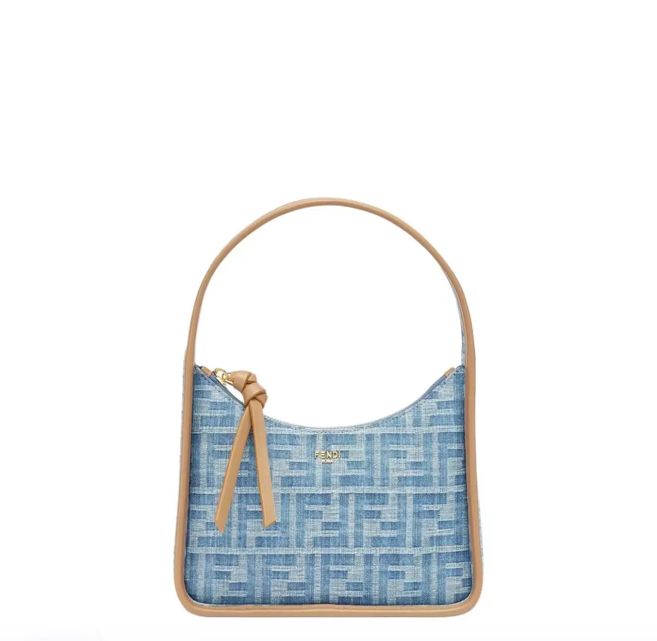 Pre-owned FENDI Blue Denim Hobo Shoulder Bag with Underarm Strap, Excellent Condition, Style 2604372, Shoulder Bags, Hobo Underarm Bag